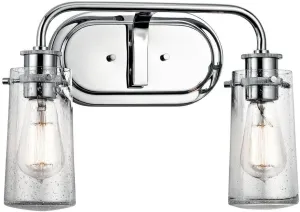 KICHLER Braelyn 14.75" 2 Light Vanity Light with Clear Seeded Glass Chrome