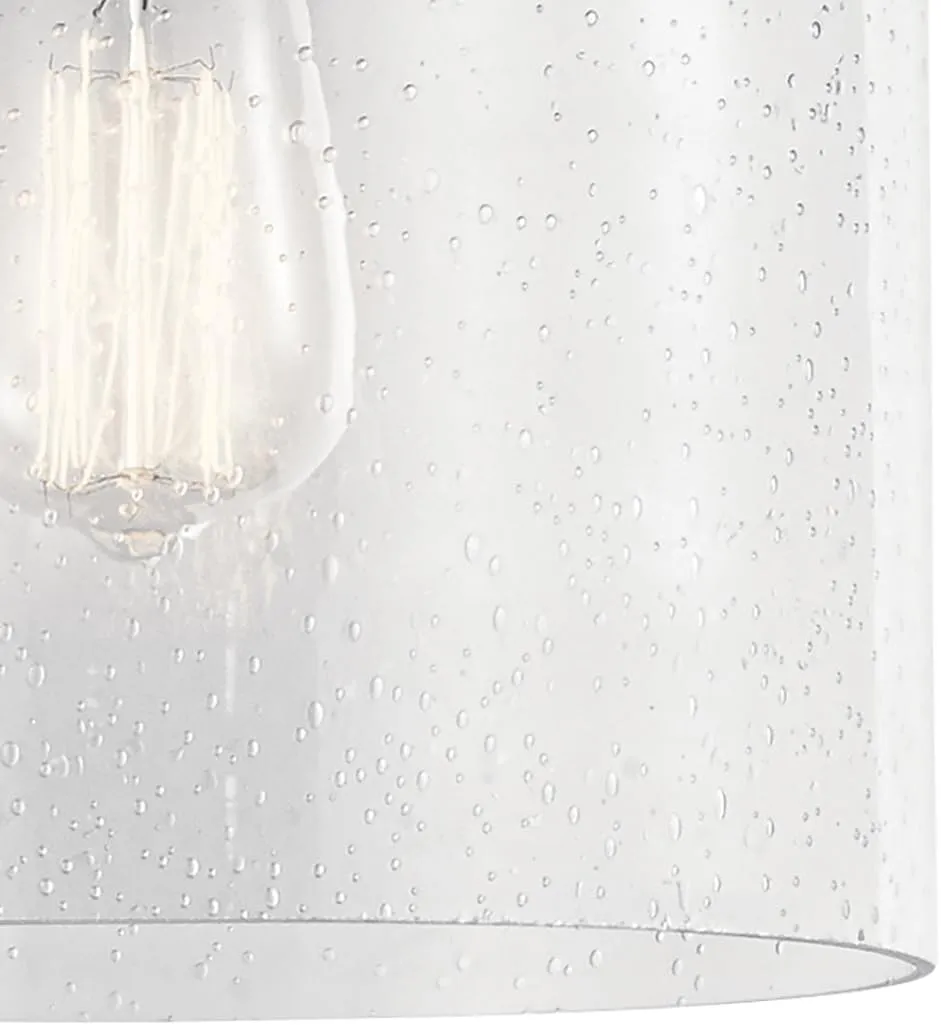 KICHLER Winslow 8.5" 1 Light Semi Flush with Clear Seeded Glass in Olde Bronze®