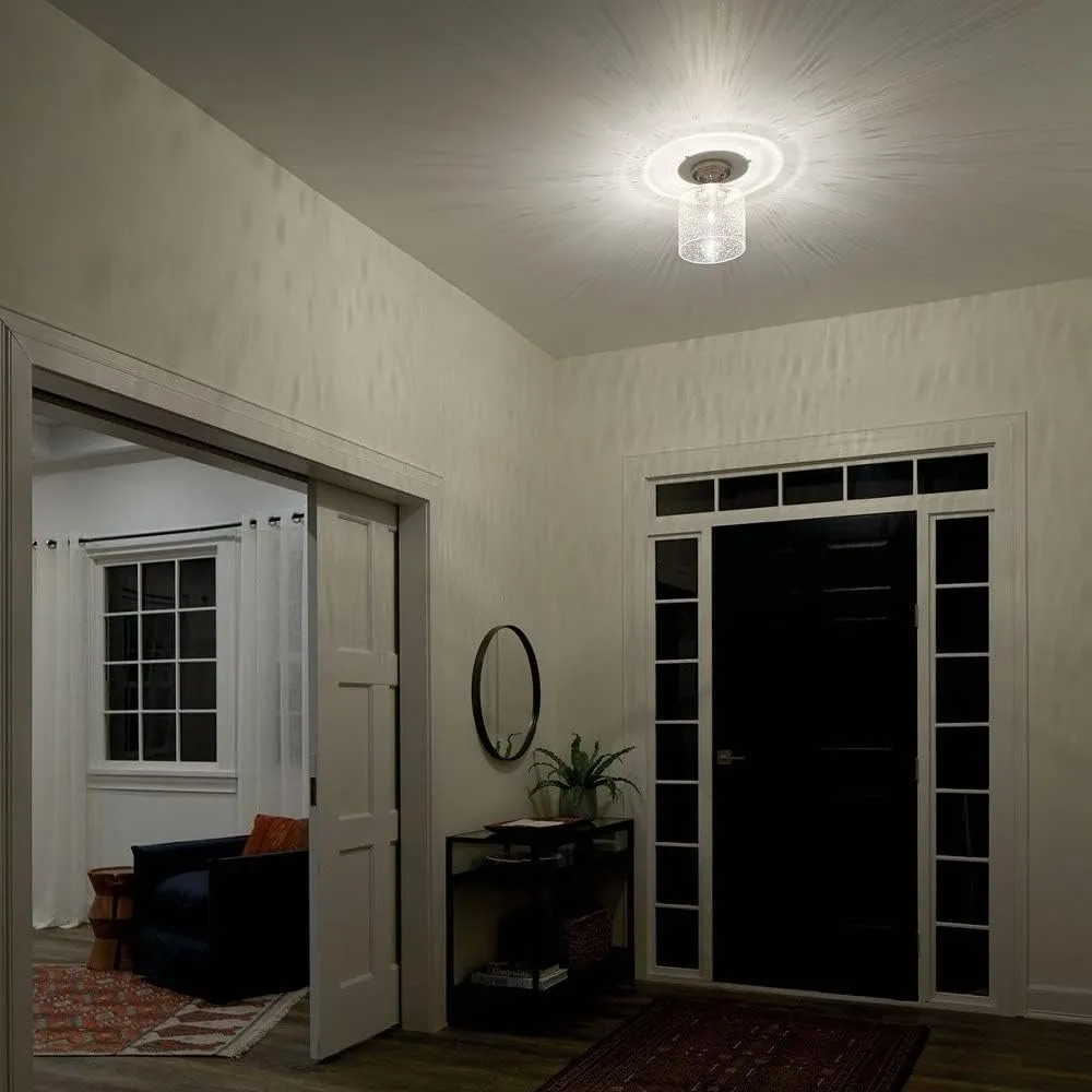KICHLER Winslow 8.5" 1 Light Semi Flush with Clear Seeded Glass in Olde Bronze®