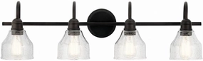 Kichler Avery 33.25" 4 Light Vanity Light with Clear Seeded Glass Olde Bronze®