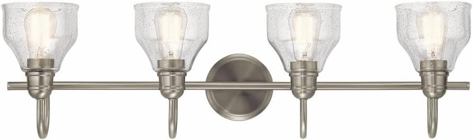 Kichler Avery 33.25" 4 Light Vanity Light with Clear Seeded Glass Olde Bronze®
