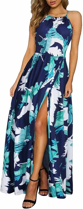 KILIG Women's Summer Maxi Dress 2025 Casual Sleeveless Split Floral Sundress Beach Vacation Flowy Long Dresses