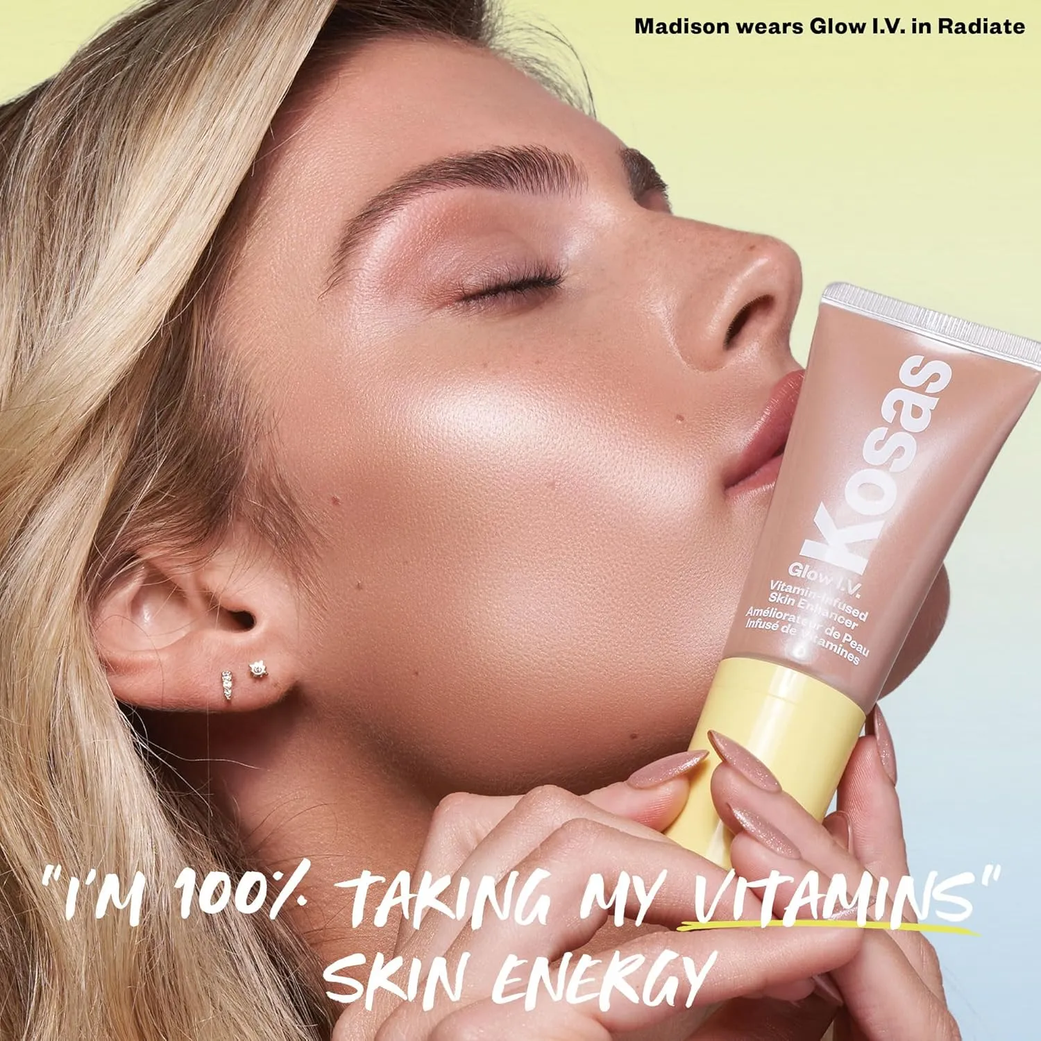 Kosas Glow I.V. Vitamin-Infused Skin Enhancer Face Makeup - Tinted Beauty Highlighter for a Healthy Glow - Revitalize
