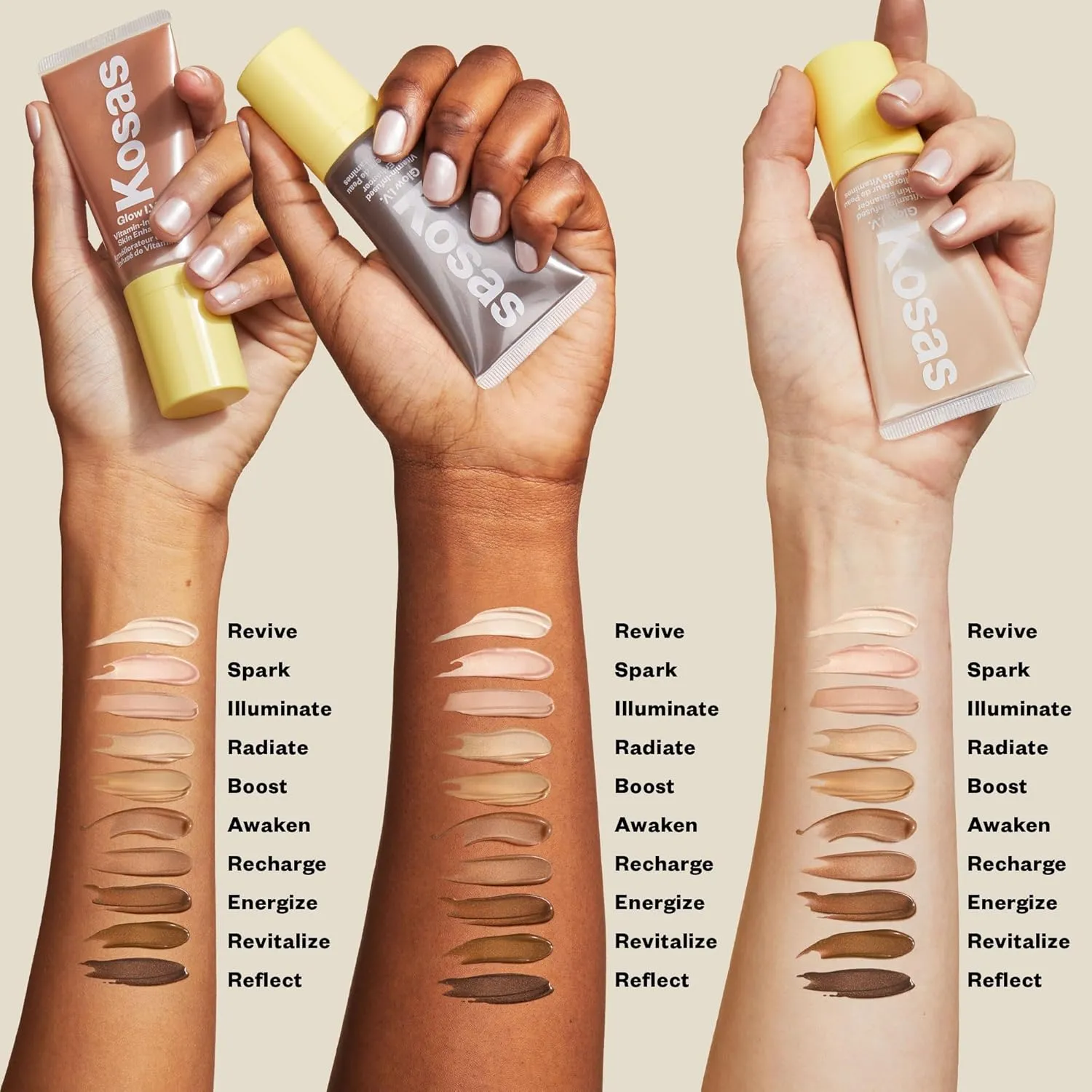 Kosas Glow I.V. Vitamin-Infused Skin Enhancer Face Makeup - Tinted Beauty Highlighter for a Healthy Glow - Revitalize