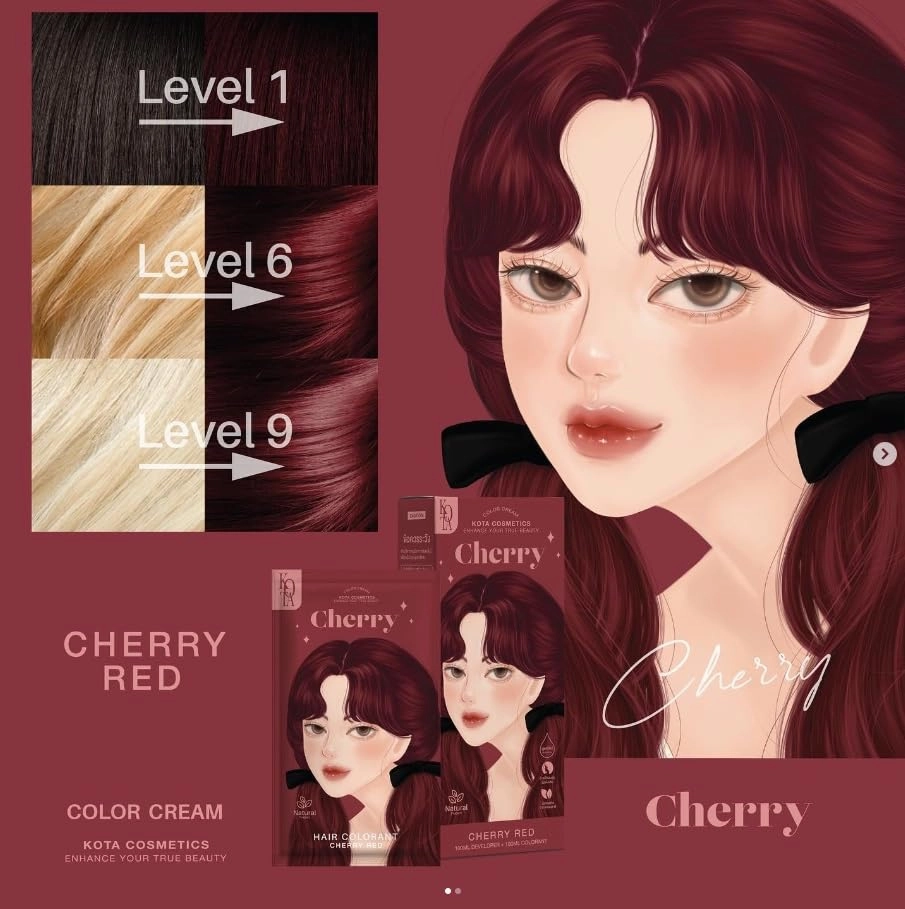 Kota Color Cream Hait Color Organic (Cherry (Cherry Red)), 6.76 Ounce (Pack of 1)