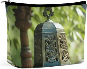 Ladies Makeup Bag Travel Toiletries Bag Handmade Metal Clock Printed Portable Cosmetic Bag Suitable for Vacation Travel
