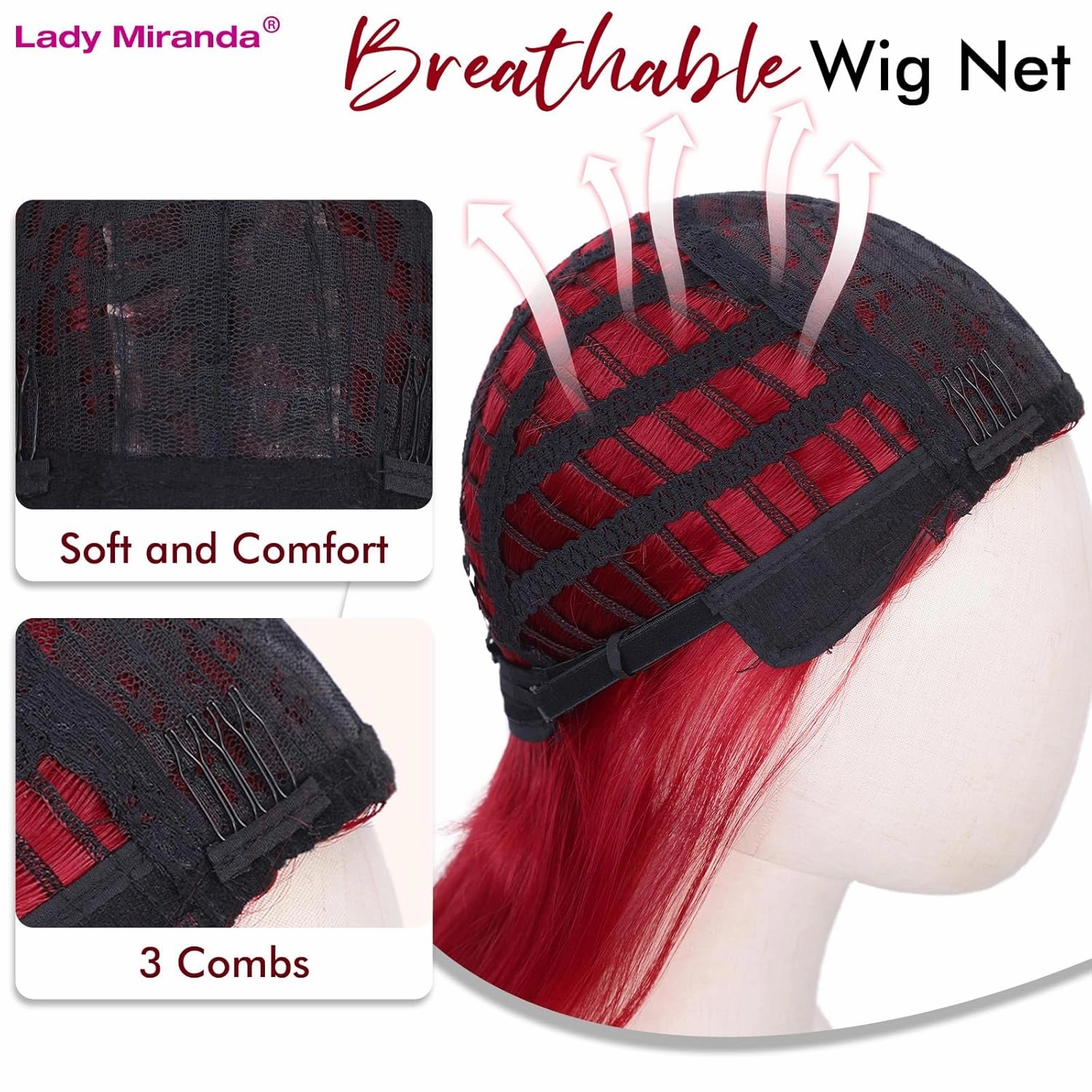 Lady Miranda 28 Inch Long Red Wig Synthetic Red Wigs for Women Long Wavy Wig Body Wave Wigs For Women Natural Middle Part Wigs For Daily Party Life (Red, 28 Inch)