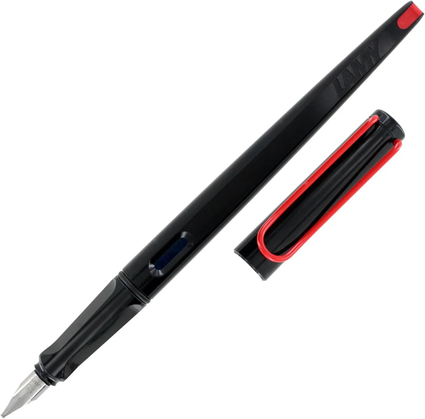 Lamy Joy L15 ABS Black with Red Trim Calligraphy Fountain Pen, 1.5mm Nib