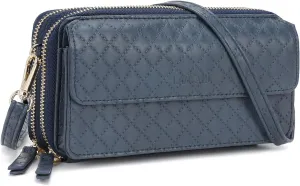 Lanyani RFID Crossbody Wallet Wristlet Purse with Phone Pocket For Women Vegan Leather