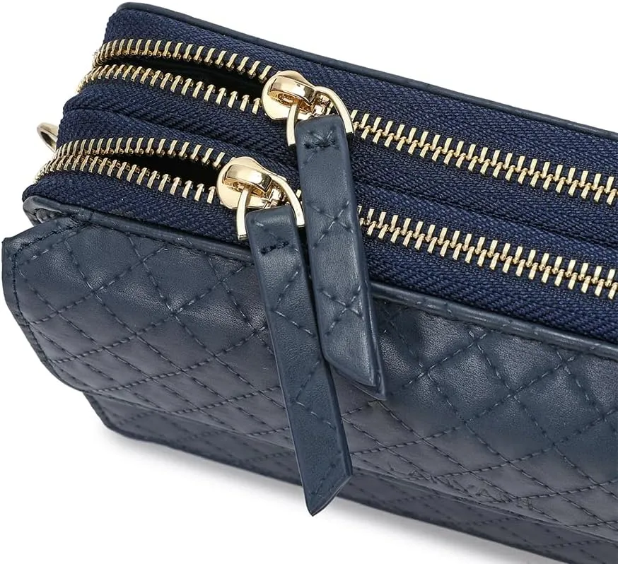 Lanyani RFID Crossbody Wallet Wristlet Purse with Phone Pocket For Women Vegan Leather
