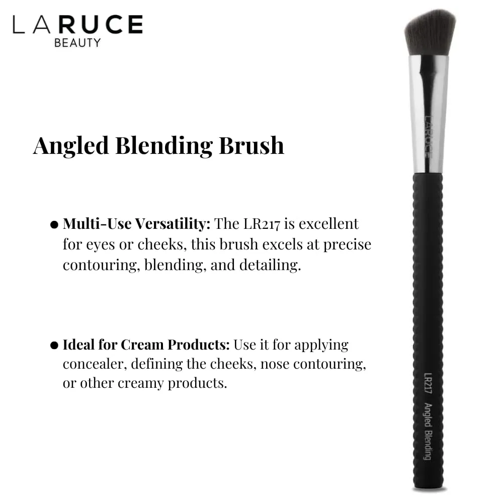 Laruce 7 PC Professional Makeup Brush Set ¨C Flat Diffuser, Liner, Blending, Fine Liner, Lash & Brow, Angled Blending, Shader ¨C Soft Synthetic Bristles, Ergonomic Non-Slip Handles