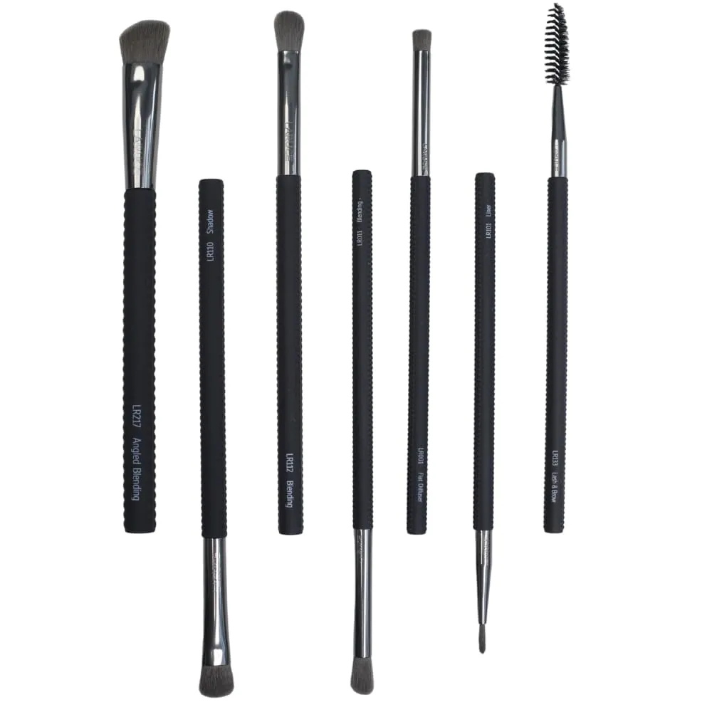Laruce 7 PC Professional Makeup Brush Set ¨C Flat Diffuser, Liner, Blending, Fine Liner, Lash & Brow, Angled Blending, Shader ¨C Soft Synthetic Bristles, Ergonomic Non-Slip Handles