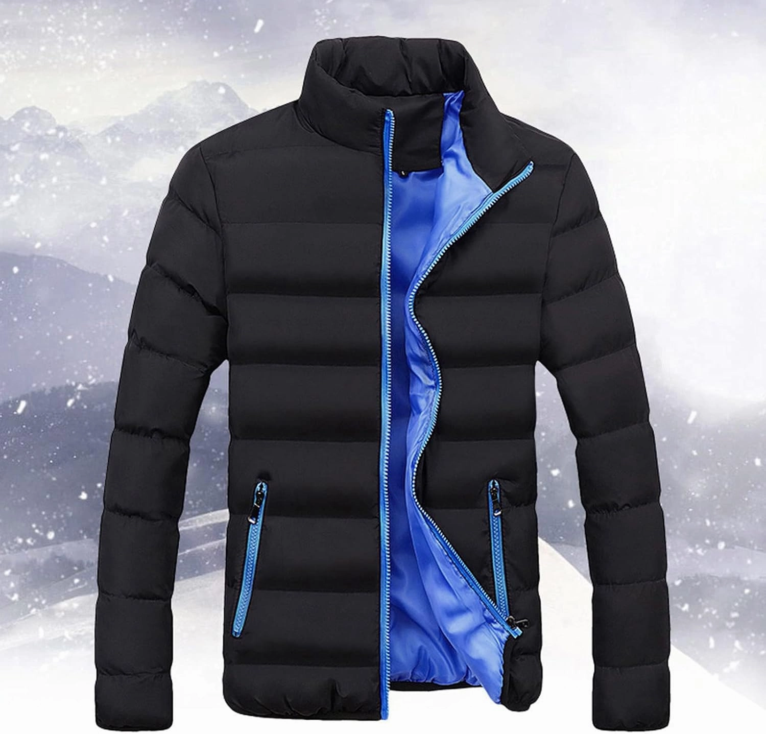 LCMTWX Men's Thicken Warm Winter Coat Coats Leisure Plus Size Hat Zip Pocket Cotton-Padded Warm Soft Winter Jackets for