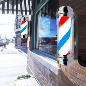LED Barber Pole 57cm Barber Pole Retro LED Barber Pole, Classic REd White Blue Illuminating Rotating Stripes Salon Sign Light | Waterproof Save Energy