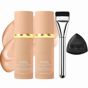 Lereliable 4 in 1 Color Changing Foundation, Lereliable Neutral Medium 4 in 1 Color Changing Foundation, Full Coverage Concealer, Waterproof Suitable, All Skin Types (2pcs)