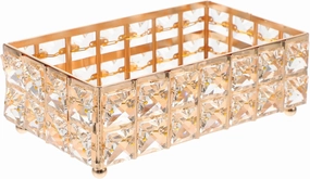 LIFKOME Elegant European Style Gold Lipstick Perfume Tray Desktop Makeup Organizer Storage for Vanity Dresser