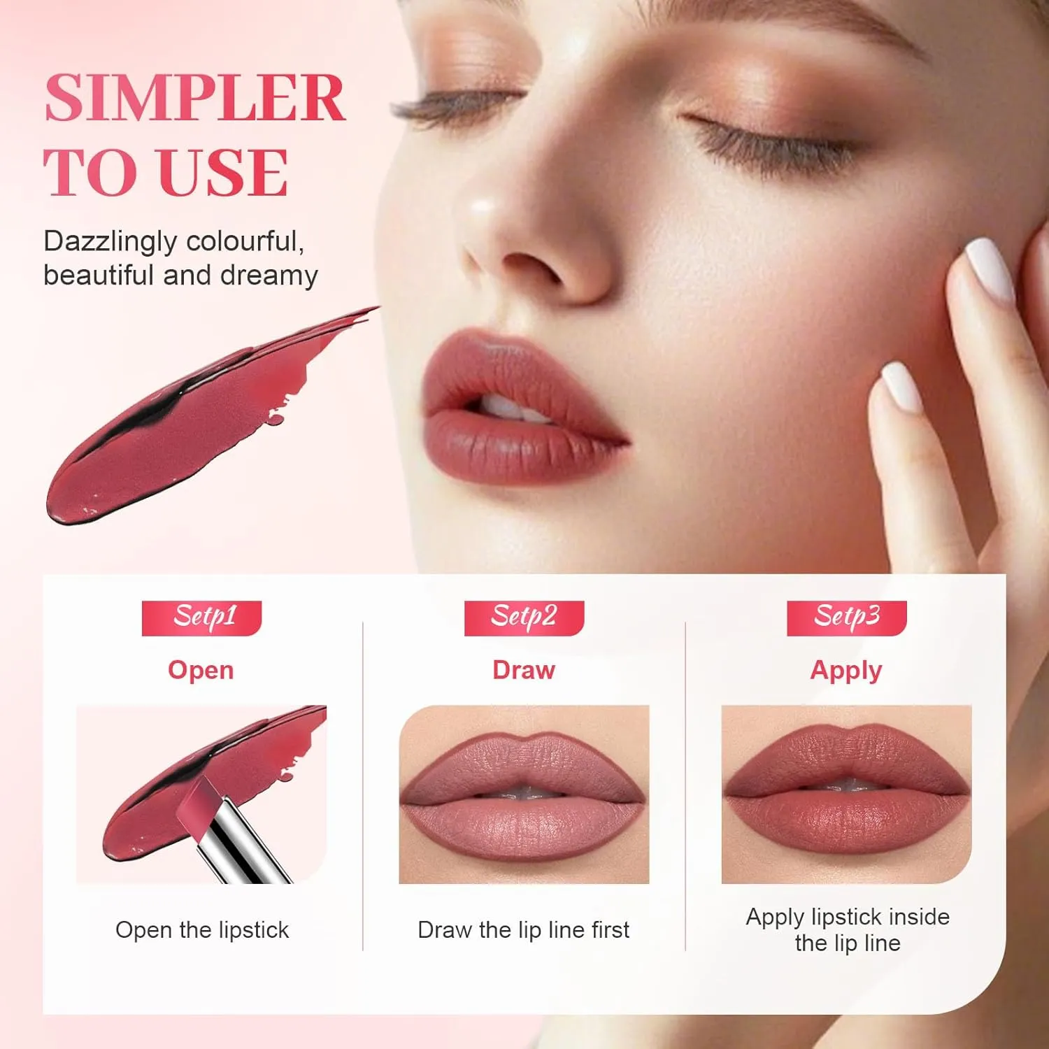 Lifter Glaze Lip Balm, 2025 New Long Lasting Lipstick, Moisturizing Lip Liner for Everyday Makeup, Matte 2 In 1 Lipstick for Women (#03)
