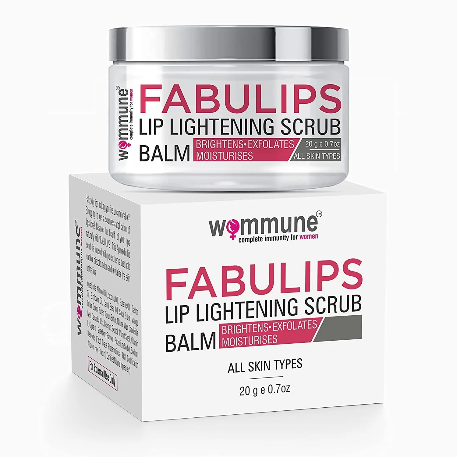 Lip Scrub Balm Lightening and Brightening Dark Lips Tanned & Darkened Lipstick stains/Smoker/Dry/Chapped/Lip Care For men & Women - 20 Grams - 0.70 Ounce