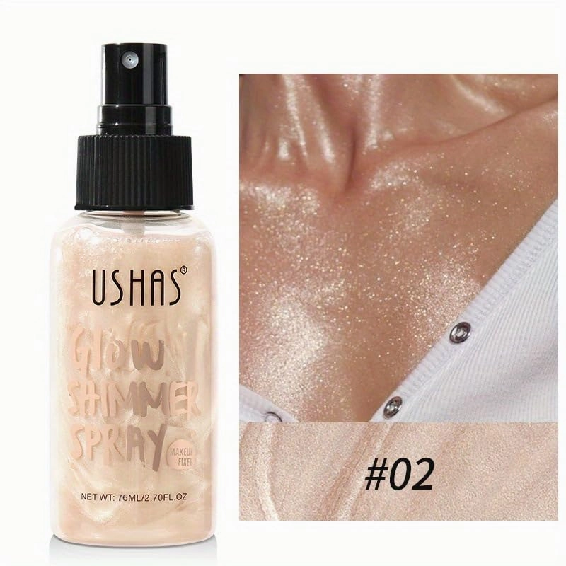 Liquid Highlighter & Illuminating Foundation - Long-Lasting, Waterproof, Oil-Proof with Shimmer (02#, 2.7 fl.oz)