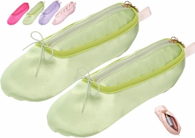Litex Ballet Slipper Makeup Bag，Small Cosmetic Bag for Trip Portable Cosmetic Travel Bag, Suitable for Storing Lipstick, Eyebrow and Eyeliner, Gift for Dancers Cosmetic Organizer Bag (Green*2pcs)
