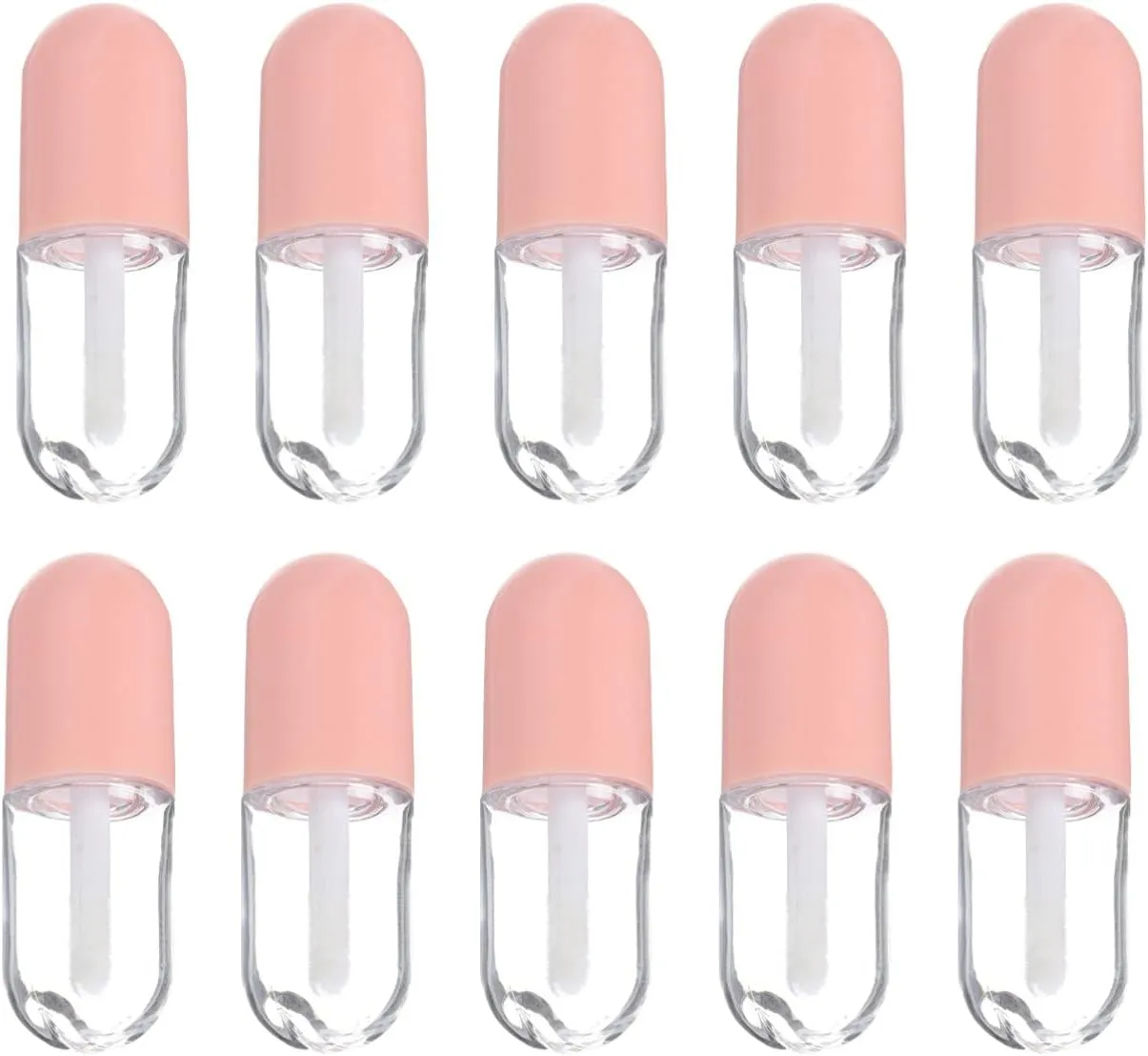 Lurrose Lip Gloss Tubes with Wand, 5ml Reusable Lipstick Tubes Empty Lip Gloss Containers Refillable Lip Gloss Tube Lip Balm Container for Lotions and Creams, 10pcs (pink)