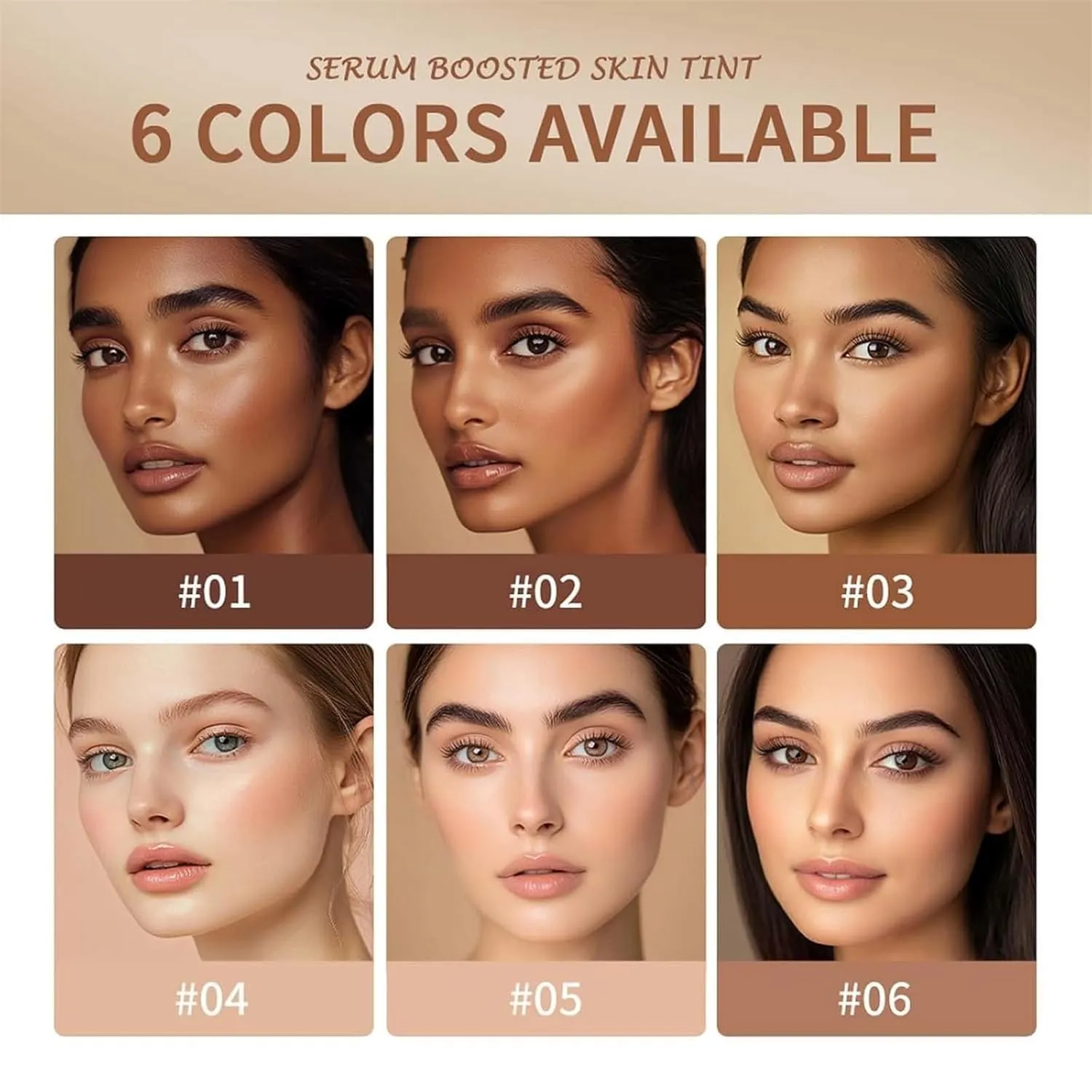 Lushaco Skin Tint, Skin Tint Foundation, Serum Boosted Skin Tint Balm, Serum Boosted Balm, Natural Finish Makeup, Solid Moisturizing and Natural Finish Makeup (#02)