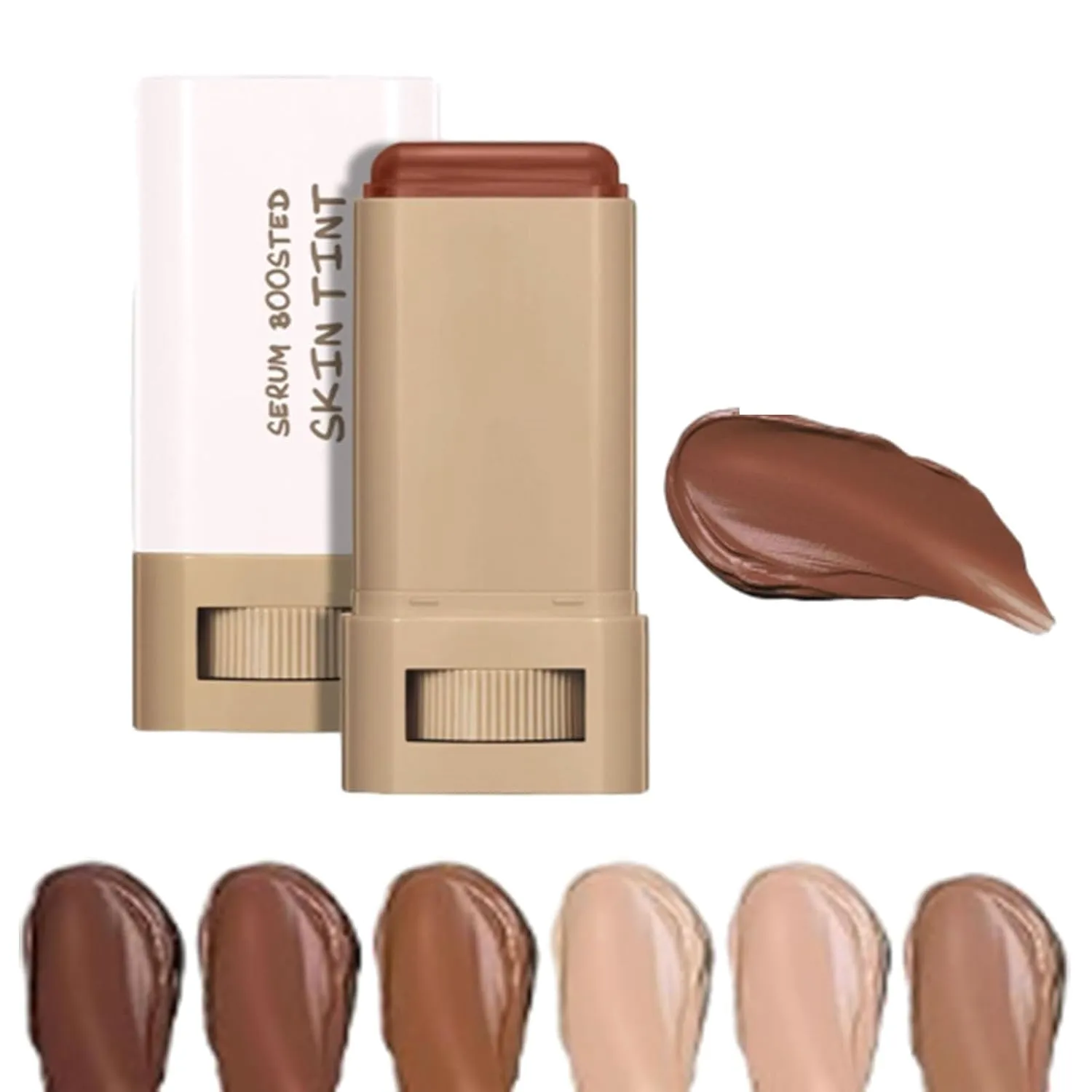 Lushaco Skin Tint, Skin Tint Foundation, Serum Boosted Skin Tint Balm, Serum Boosted Balm, Natural Finish Makeup, Solid Moisturizing and Natural Finish Makeup (#02)