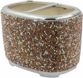 Luxury Bling Rhinestone-Embellished Makeup Organizer Box Storage – Large Capacity Cosmetic Brush Lipstick Eyebrow Pencil Storage Box and Desktop Organizer Rack (Golden)