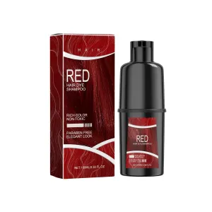 Magic Hair Dye Shampoo,3 in 1 hair dye shampoo for Women & Men,Gently Cleanses & Conditions,Herbal Ingredients Dye (Red)