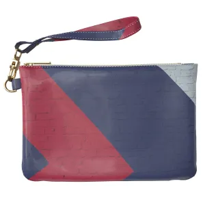 Makeup Bag 9.5 x 6 inch Blue Strap Accessories Print PU Leather Toiletry Zipper Travel Case Storage Geometric Purse Pouch Portable Organizer Design New Cosmetic Painted Graffiti Wall Brick Red