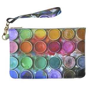 Makeup Bag 9.5 x 6 inch New Cosmetic Strap Accessories Print PU Leather Toiletry Zipper Travel Case Unique Purse Pouch Cute Art Paint Watercolor Portable Organizer Design Boxes Rainbow Storage