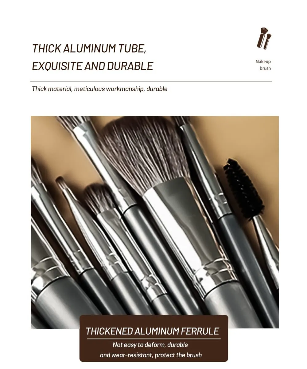 Makeup Brush Set 12pcs Premium Makeup Brushes, Advanced Professional Makeup Kit Eyeshadow Brush Kabuki Brush for Powder Foundation Cosmetic Brsuhes Set Silver Gray