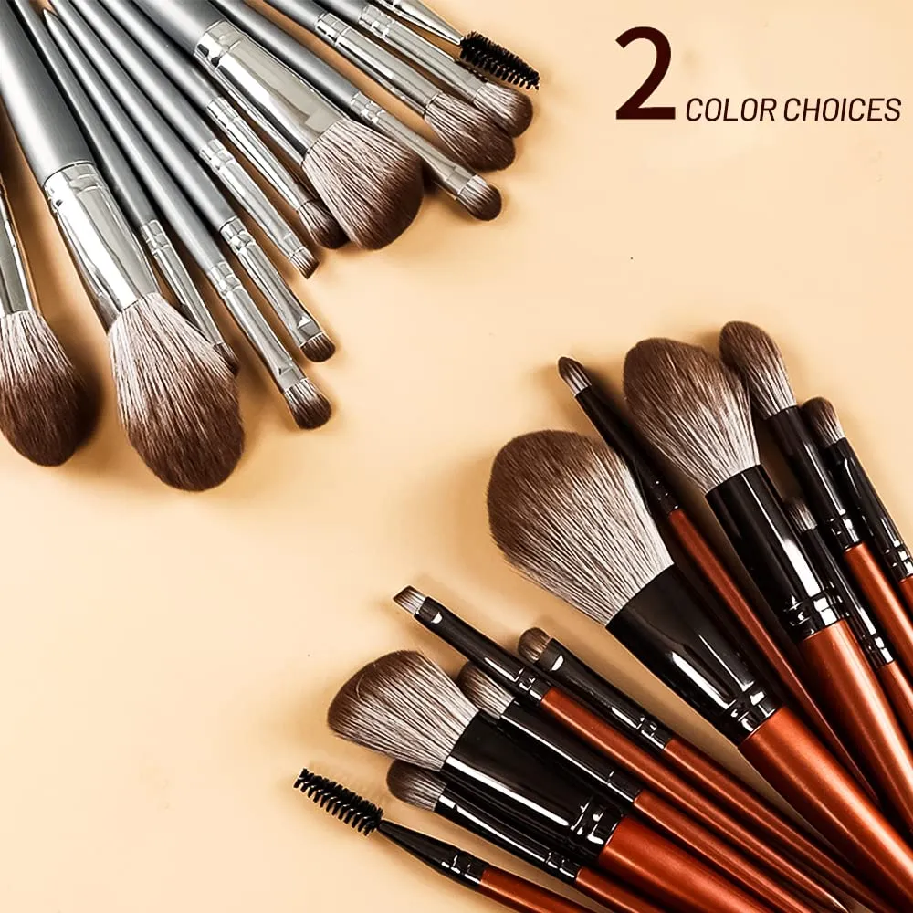 Makeup Brush Set 12pcs Premium Makeup Brushes, Advanced Professional Makeup Kit Eyeshadow Brush Kabuki Brush for Powder Foundation Cosmetic Brsuhes Set Silver Gray