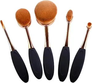 Makeup Brush Set Oval Foundation Brush 5 Pcs Toothbrush Makeup Brushes Fast Flawless Application Liquid Cream Powder Foundation Quality Makeup Tool