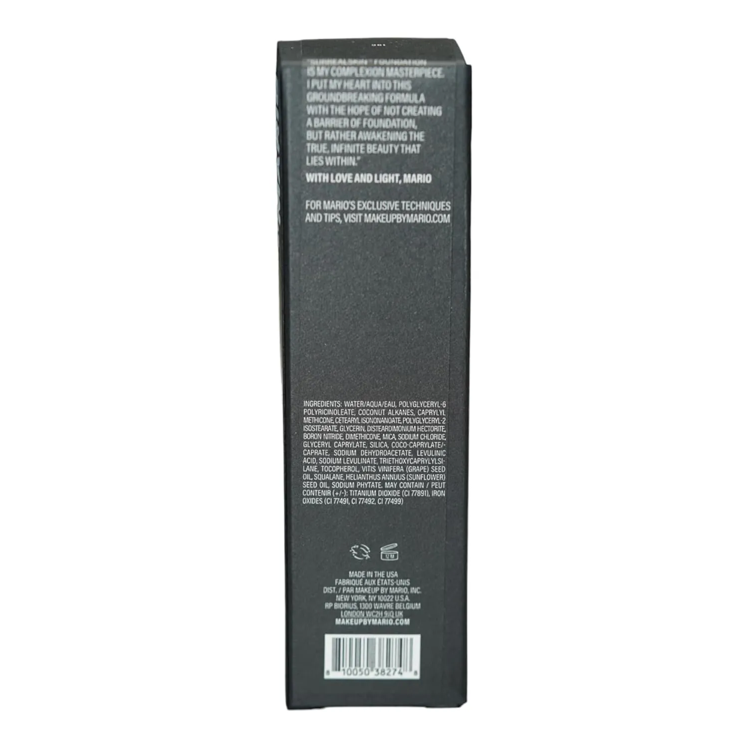 MAKEUP BY MARIO SurrealSkin Liquid Foundation, Liquid Formula, Vegan, Long-wearing coverage, Hydrating, Natural Finish, Size 30 mL (19C - medium dark with cool undertone)