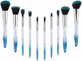 Makeup Brush 10 Pcs Styles Makeup Brush Powder Blush Foundation Brush Cosmetic Tool Crystal Handle Brush Make Up Brush Kits (Color : 02)