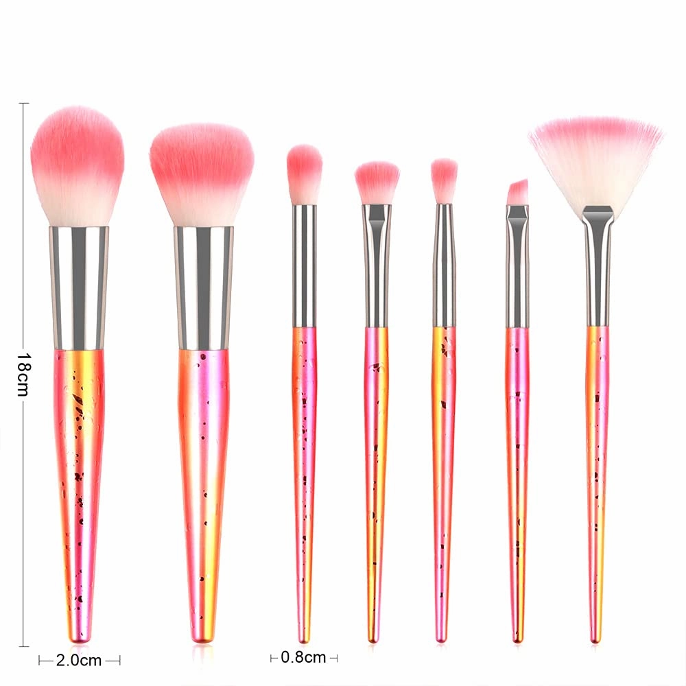 Makeup Brushes 7pcs Makeup Brush Set, Premium Synthetic Kabuki Make Up Brush Kit Foundation Powder Eyeshadow Professional Cosmetic Tools 44-2