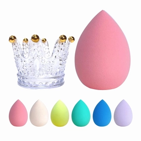 Makeup Sponge Foundation Blending Beauty Sponge, Multi-shapeSoft Puff, Dry & Wet Use with Sponge Holder Set, Sensitive and All Skin Types (Teardrop, Pink)
