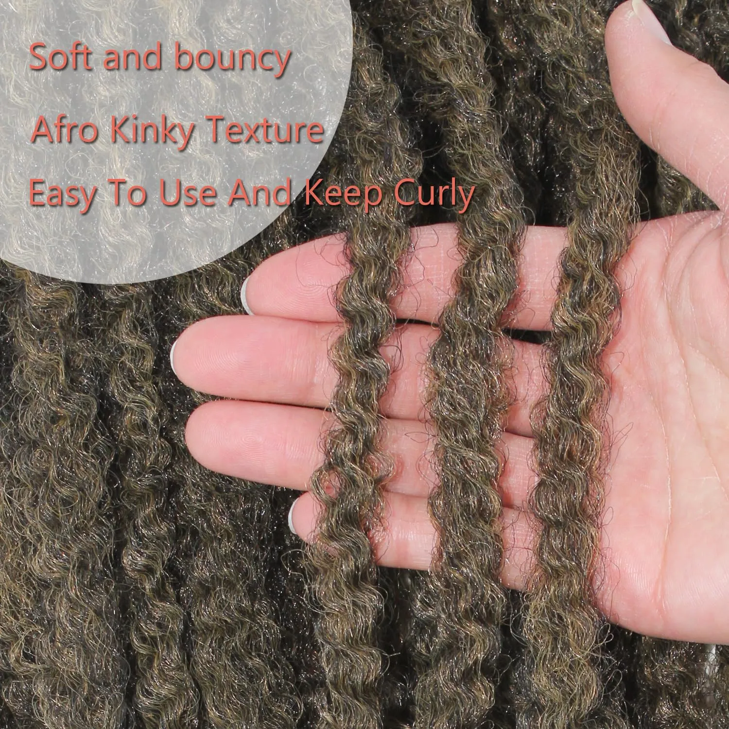 Marley Twist Braiding Hair 24 Inch Marley Twist Hair Long Cuban Twist Hair 8 Packs Afro Kinky Curly Twist Crochet Hair Synthetic Marley Hair Extensions (24 Inch 8packs, T27)