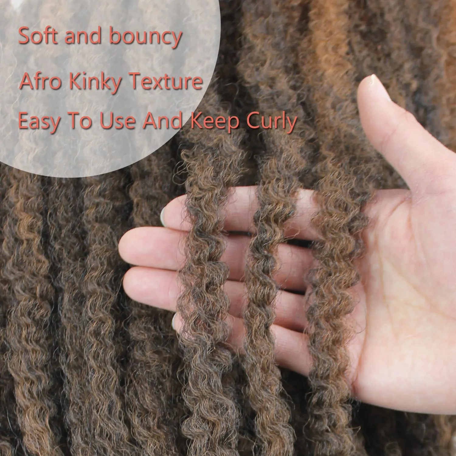 Marley Twist Braiding Hair 24 Inch Marley Twist Hair Long Cuban Twist Hair 8 Packs Afro Kinky Curly Twist Crochet Hair Synthetic Marley Hair Extensions (24 Inch 8packs, T30)