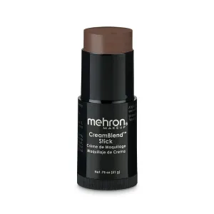 Mehron Makeup CreamBlend Stick | Face Paint, Body Paint, & Foundation Cream Makeup | Body Paint Stick Perfect for Halloween .75 oz (21 g) (Ebony)