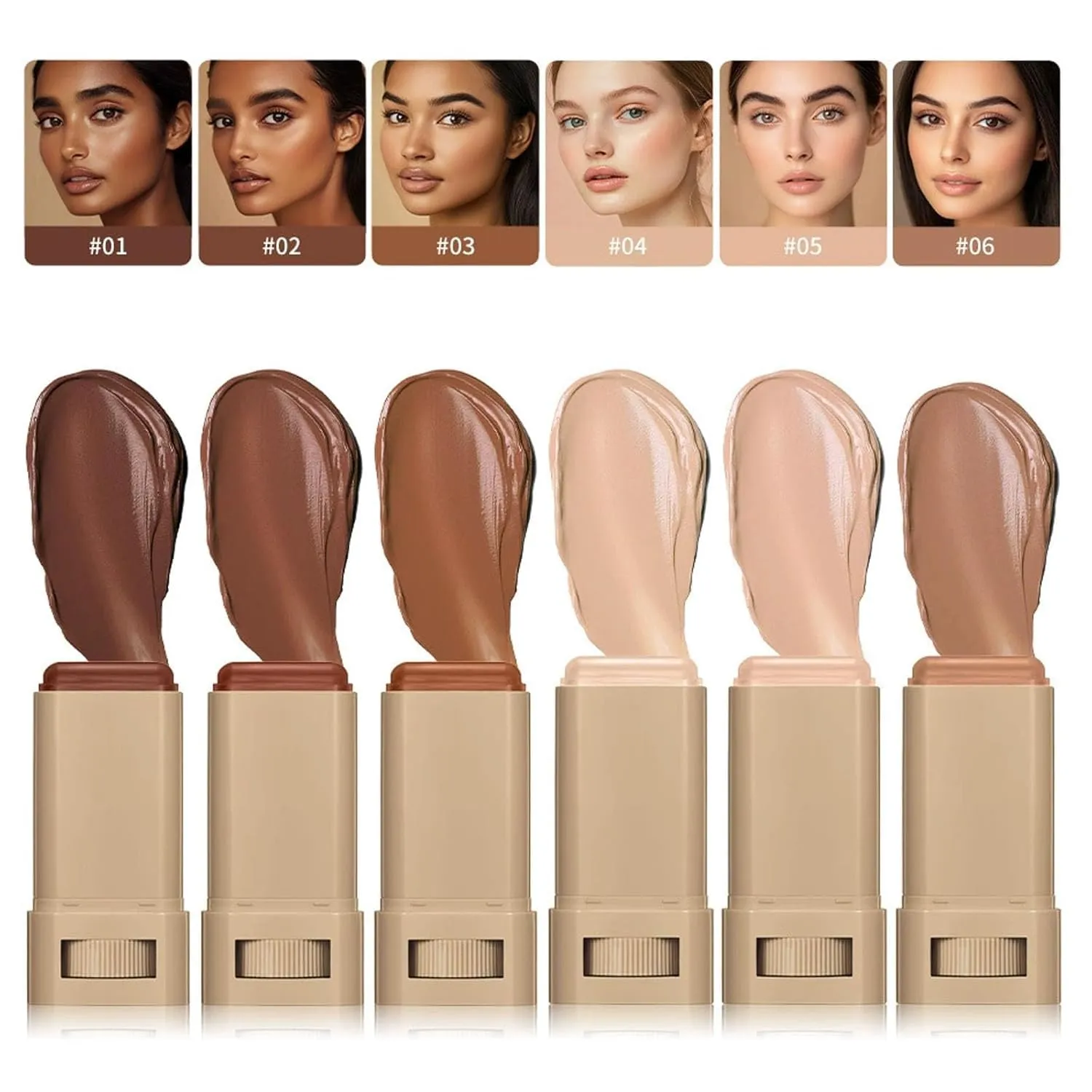 Melambo Skin Tint, Melambo Beauty Balm Serum, Serum Boosted Skin Tint Balm, Melambo Makeup Foundation Stick for Women (03)