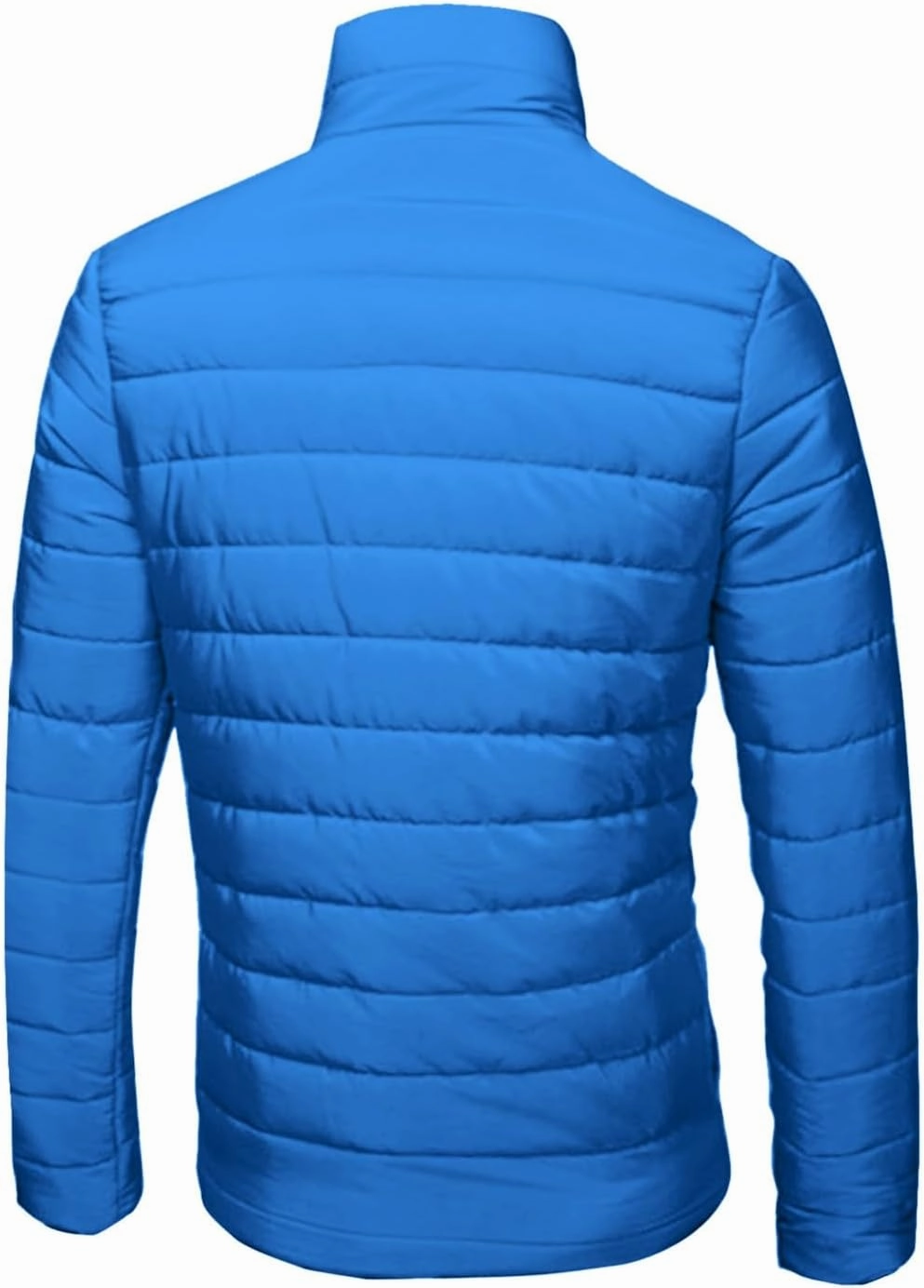 Men Lightweight Jacket Puffer Hoodless Light Padded Zip Down Jacket Winter Warm Bubble Coat Packable Quilted Jackets