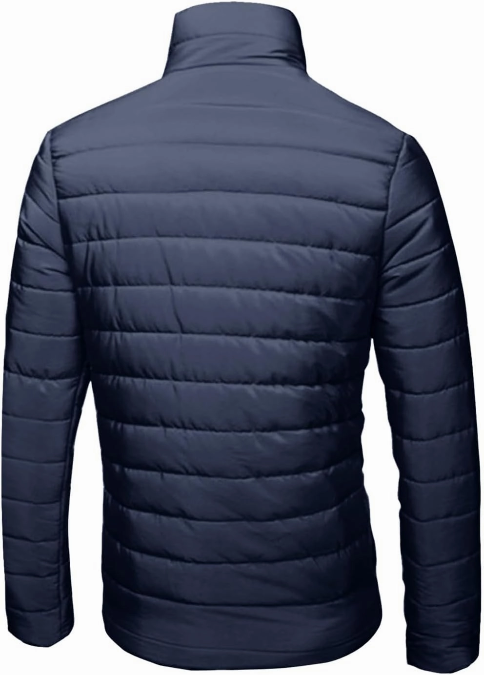Men Lightweight Jacket Puffer Hoodless Light Padded Zip Down Jacket Winter Warm Bubble Coat Packable Quilted Jackets
