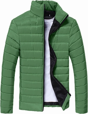 Men Lightweight Jacket Puffer Hoodless Light Padded Zip Down Jacket Winter Warm Bubble Coat Packable Quilted Jackets