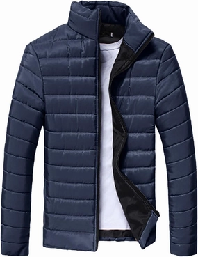 Men Lightweight Jacket Puffer Hoodless Light Padded Zip Down Jacket Winter Warm Bubble Coat Packable Quilted Jackets