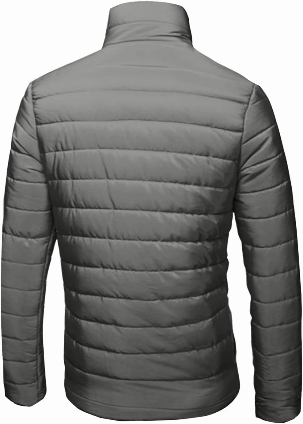 Men Lightweight Jacket Puffer Hoodless Light Padded Zip Down Jacket Winter Warm Bubble Coat Packable Quilted Jackets