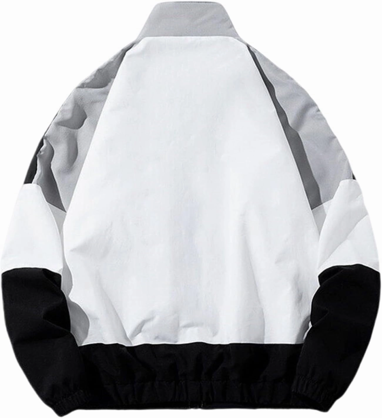 Men's Fashion Jacket Color Block Zip Up Lightweight Windbreaker Jacket Campus Style Oversized Sport Clothing Jacket