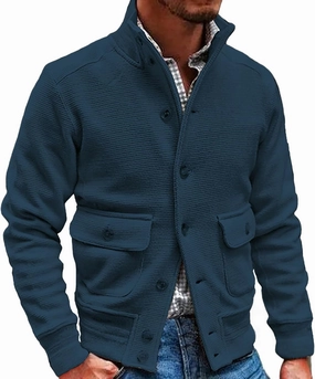 Men's Winter Thick Jacket Large Size Padded Lapel Collar Button Down Long Sleeve Vintage Jackets Causal Hiking Coats