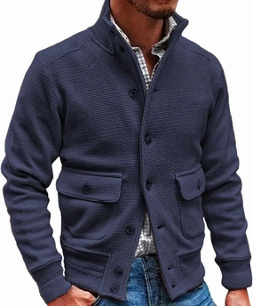 Men's Winter Thick Jacket Large Size Padded Lapel Collar Button Down Long Sleeve Vintage Jackets Causal Hiking Coats